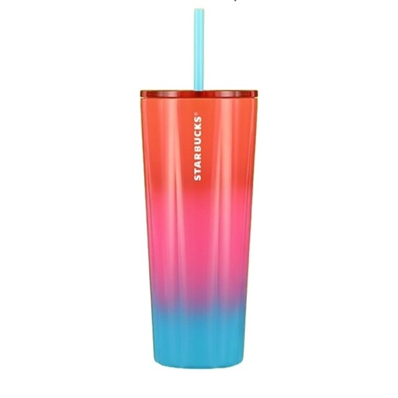 NEW Starbucks Sunset 24 oz Ombre Tumbler with Straw - Picture 2 of 6
